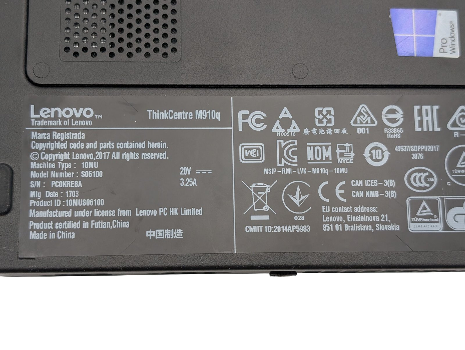 Lenovo ThinkCentre M910q Tiny/i5-7500T/8GB/256GB (ODNOWIONY)