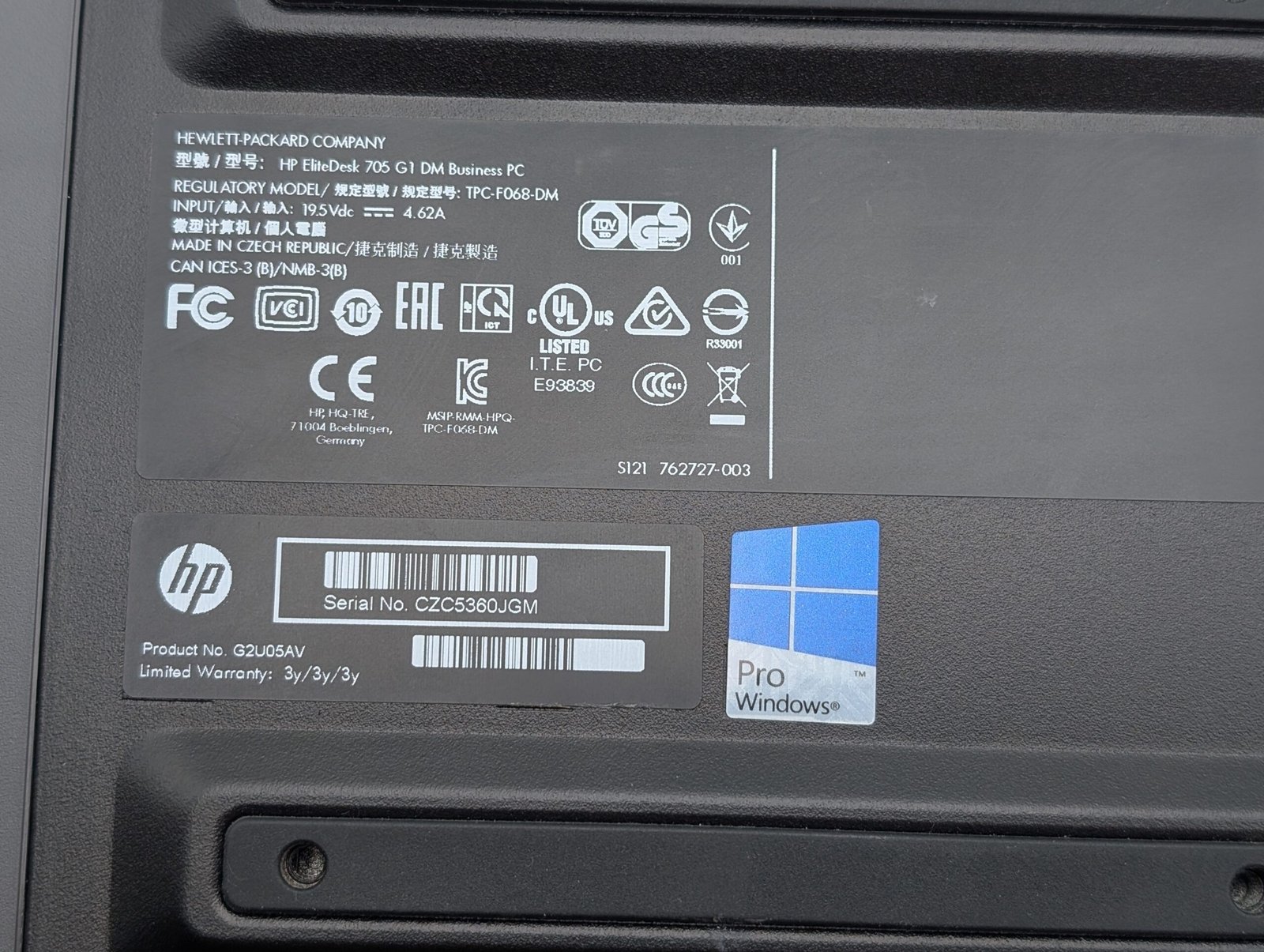HP EliteDesk 705 G1 DM/A8 PRO-7600B/16GB/128GB (ODNOWIONY)
